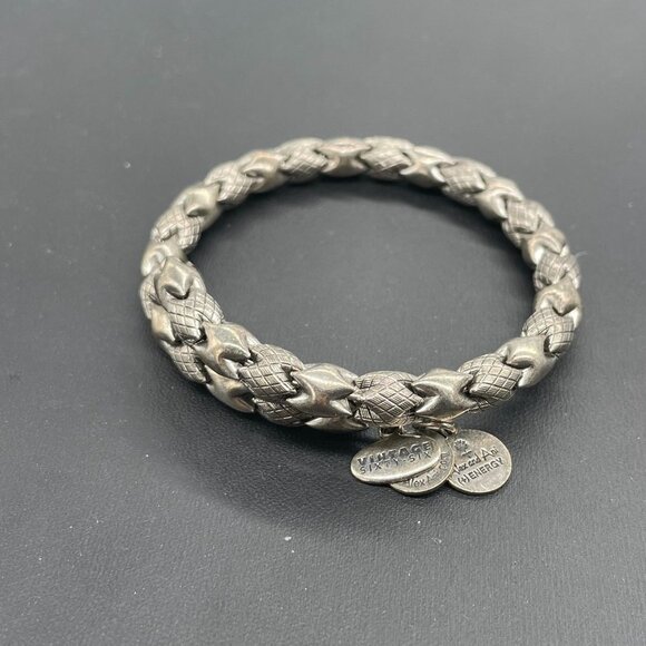 Alex and Ani Vintage 66 Snake Bangle Bracelet Silver Tone - Picture 2 of 5